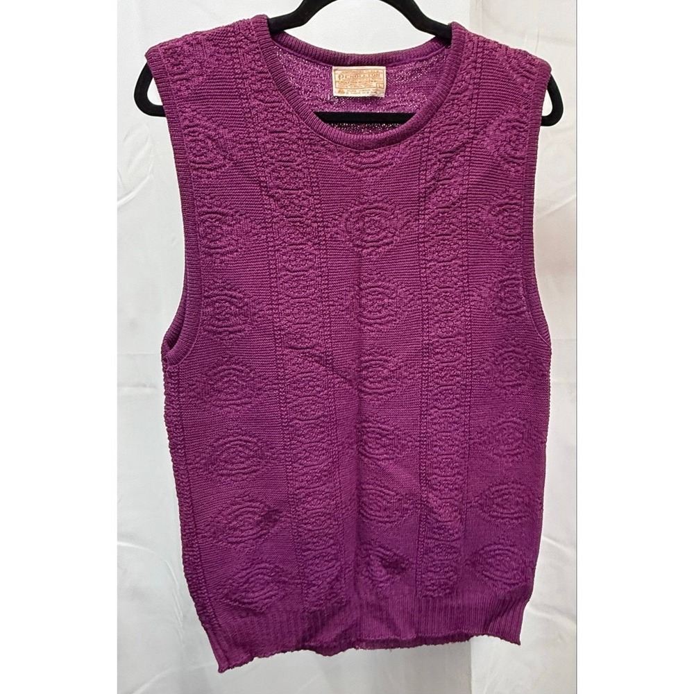 VTG Pendleton Woolen Mills 100% Virgin Wool Purple Sweater Vest Sz L Hombre fade